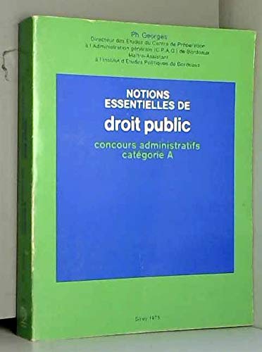 Notions essentielles de droit public book