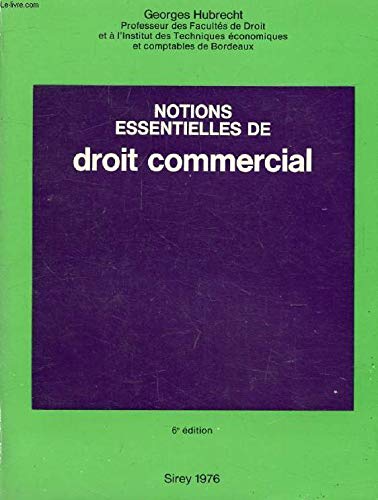 Notions essentielles de droit commercial Books