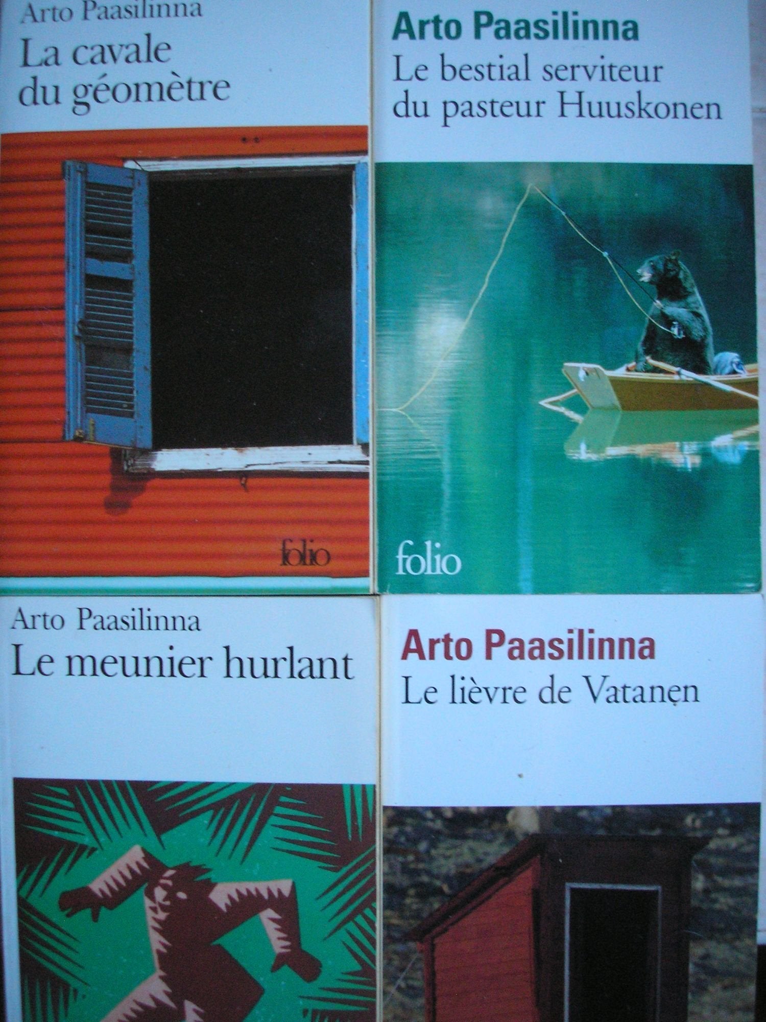 arto paasilinna - lot 4 livres : la cavale du géometre - le meunier hurlant - le bestial serviteur du pasteur huuskonen - le lievre de vatanen book