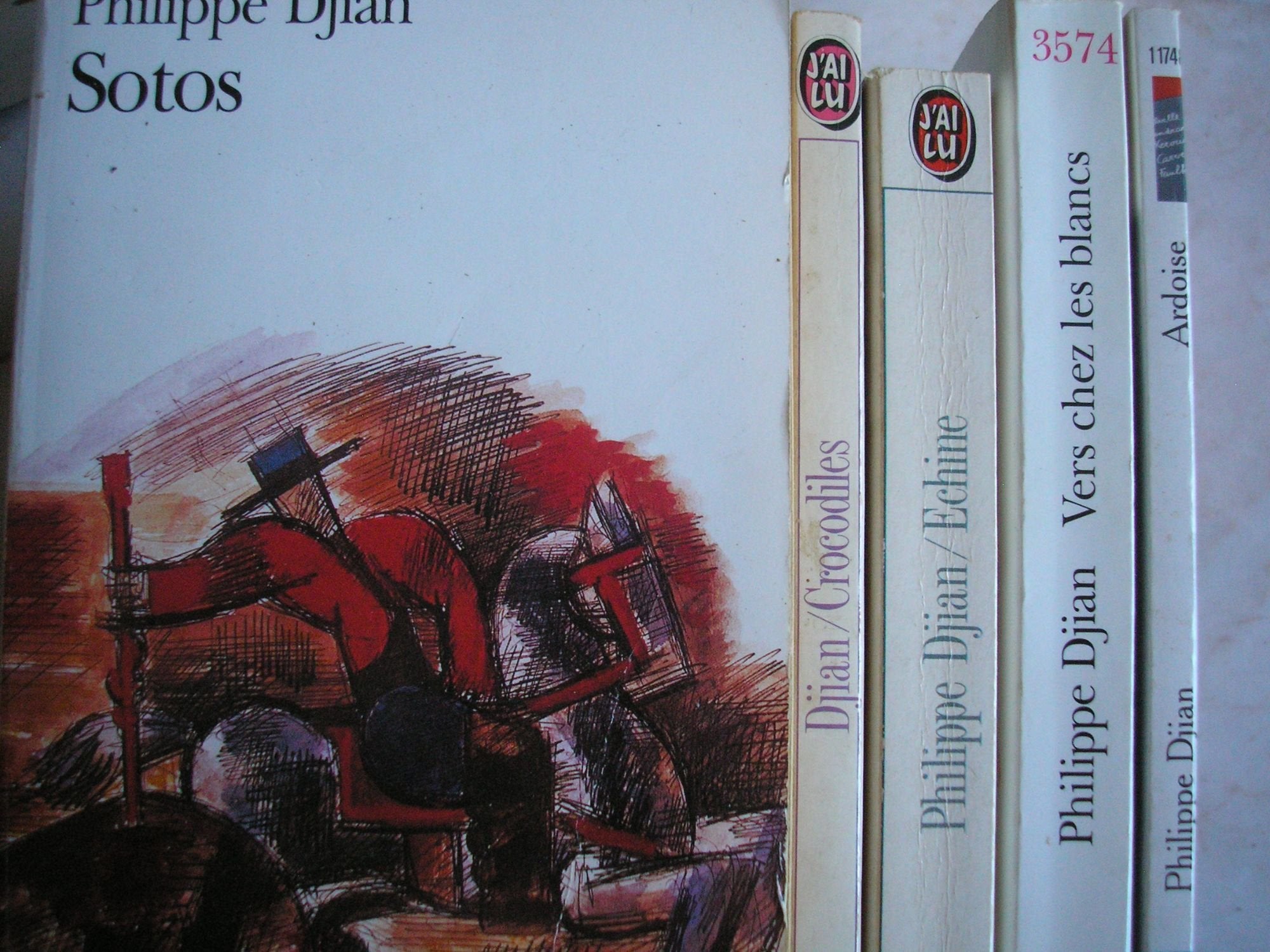 philippe djian - lot 5 livres : ardoise - vers chez les blancs - echine - crocodiles - sotos book