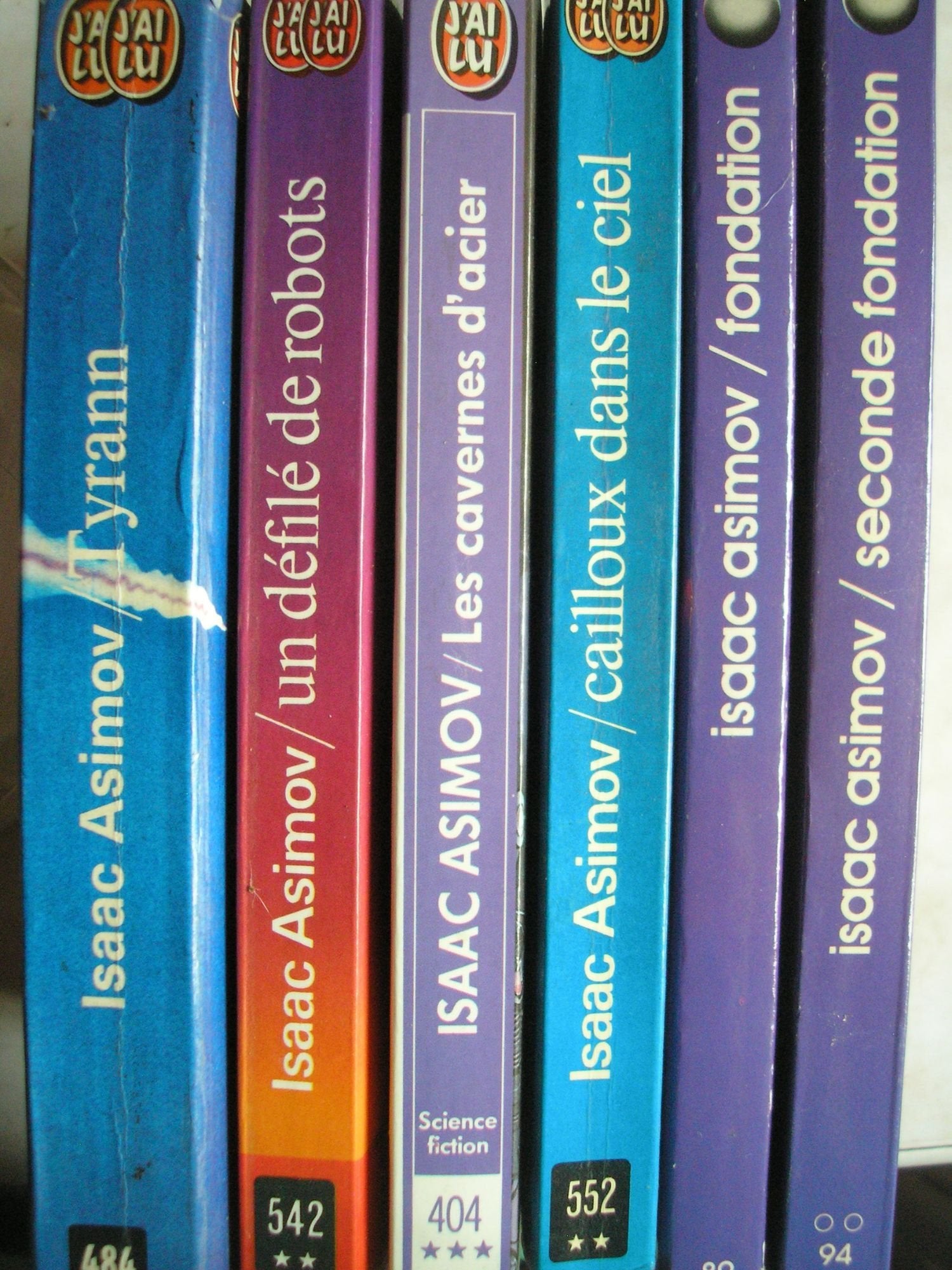 isaac asimov - lot 6 livres : fondation - seconde fondation - cailloux dans le ciel - les cavernes d'acier - un défilé de robots - tyrann book