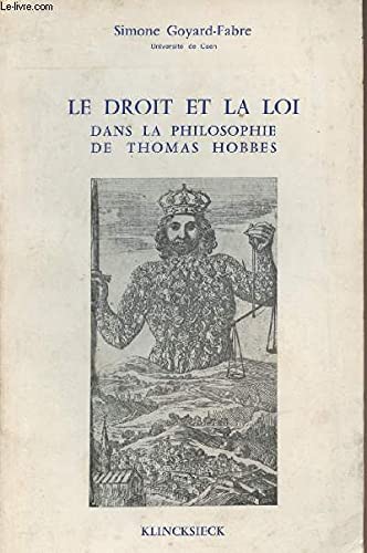 Le Droit et la loi dans la philosophie de Thomas Hobbes book