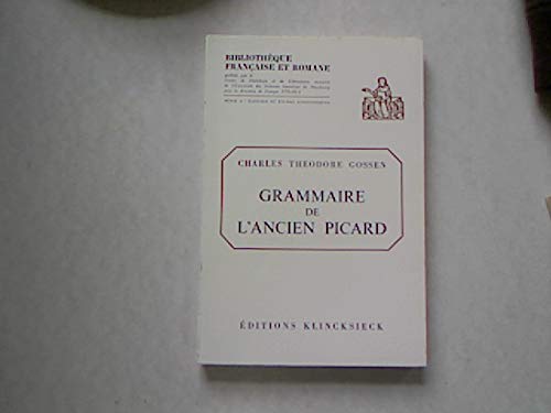 Grammaire de l'ancien picard book
