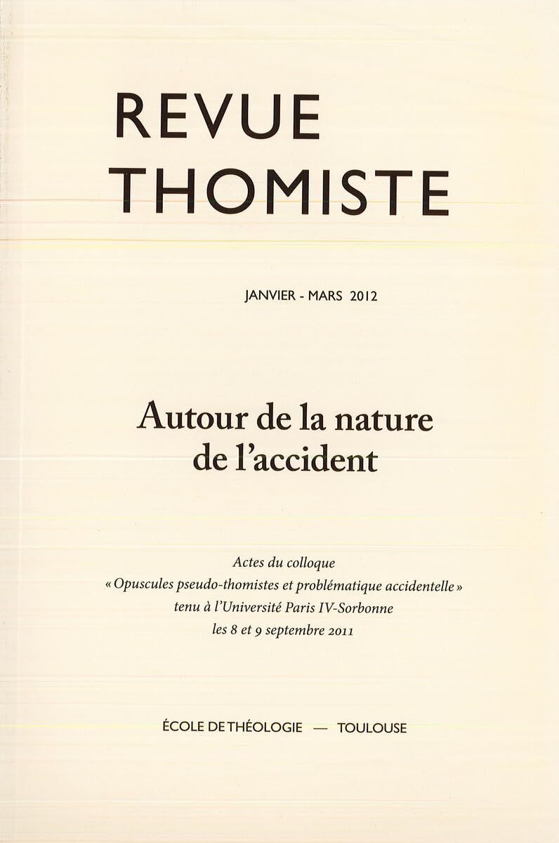Revue thomiste - N°1/2012 book