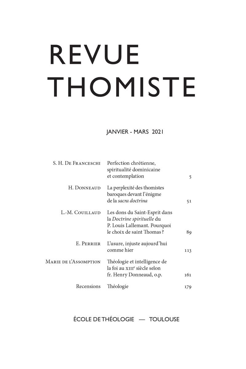 Revue Thomiste - N1/2021 Religion & Esotericism