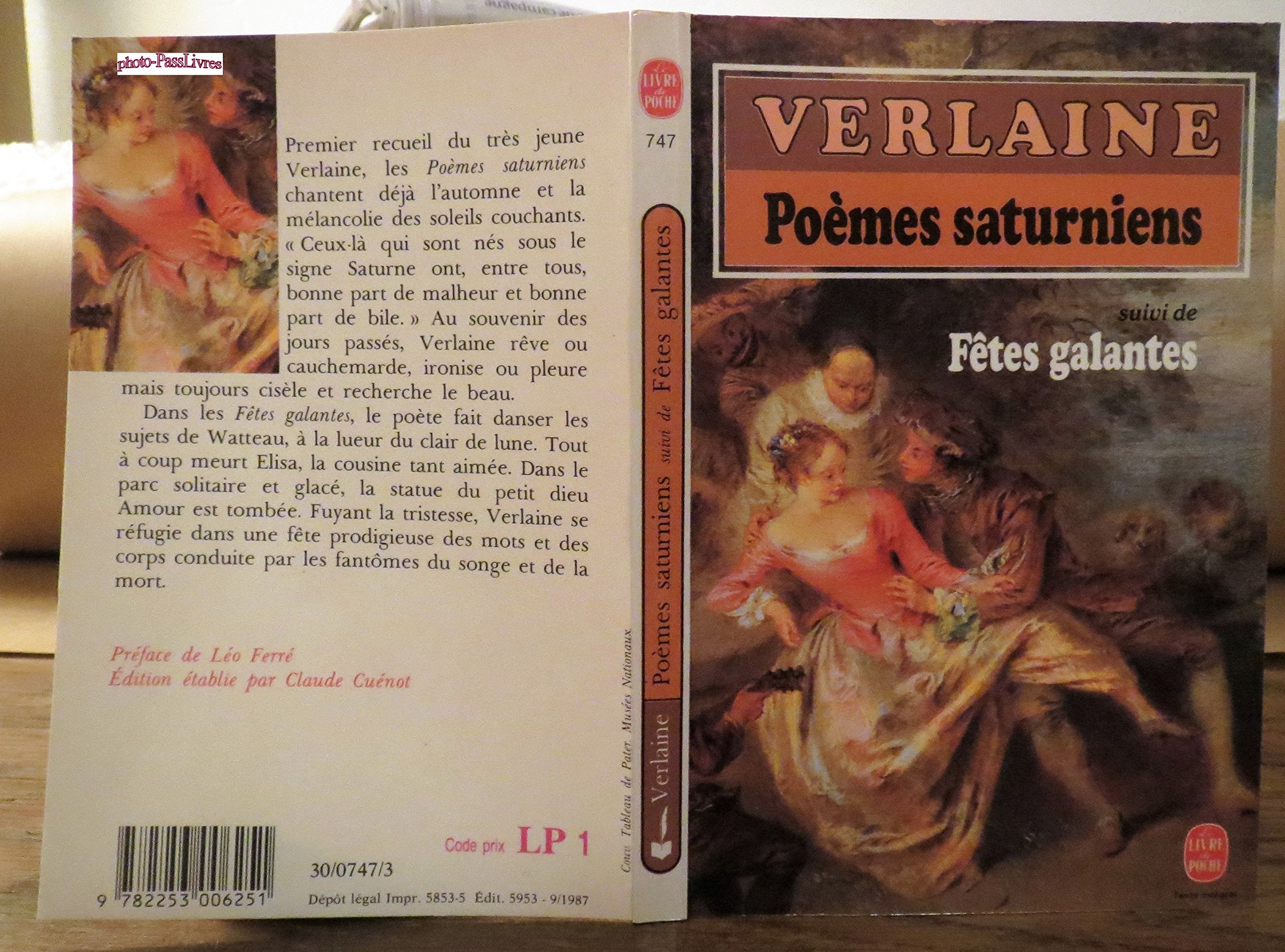 Poemes Saturniens/Fetes Galantes Learning & Reference