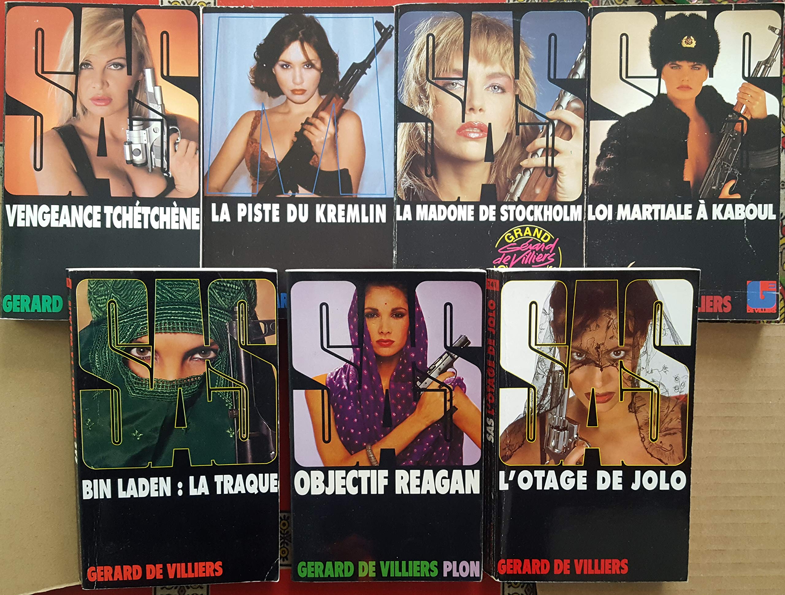 lot 7 livres collection S.A.S. : roulette cambodgienne - visa pour cuba - loi martiale a kaboul - le bal de la comtesse adler - l'or d'al qaida - ramenez les vivants - le sabre de bin laden book