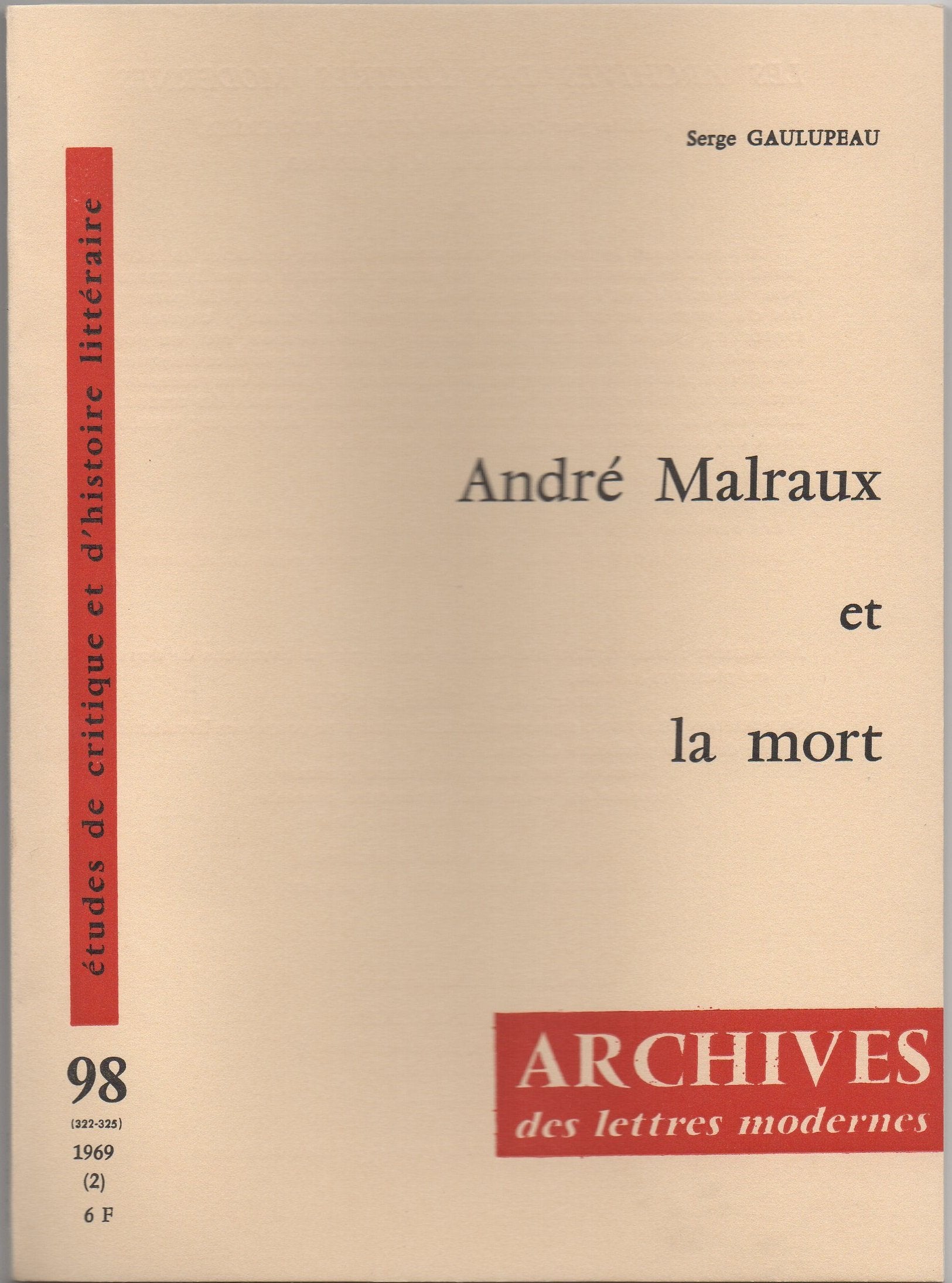 André Malraux et la mort book
