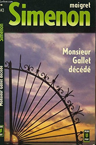 Monsieur gallet decede (Presses-Pocket) Books