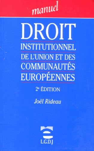 Droit institutionnel de l'union et des communautés européennes book