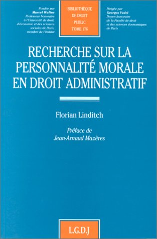 Recherche sur la personnalité morale en droit administratif book