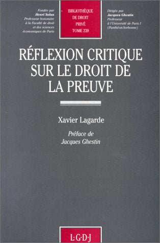 Réflexion critique sur le droit de la preuve Books
