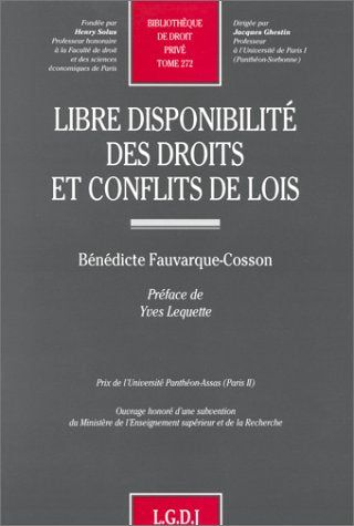 Libre disponibilité des droits et conflits de lois book