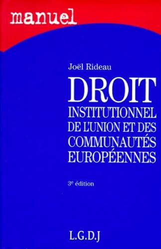 Droit institutionnel de l'union et des communautés européennes book