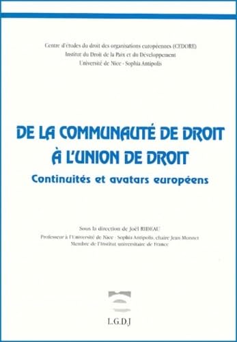 De la communauté de droit à l'union de droit book
