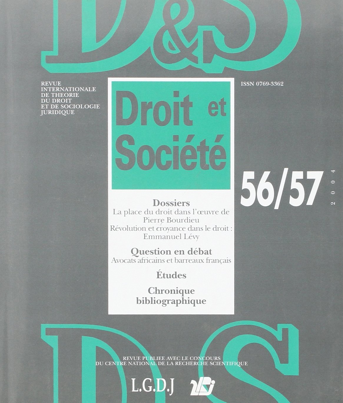 REVUE DROIT ET SOCIETE N 55/57 - 2004 book
