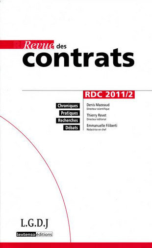 Revue des contrats, n° 2 (2011) Law