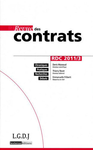 Revue des contrats, n° 2011-3 book