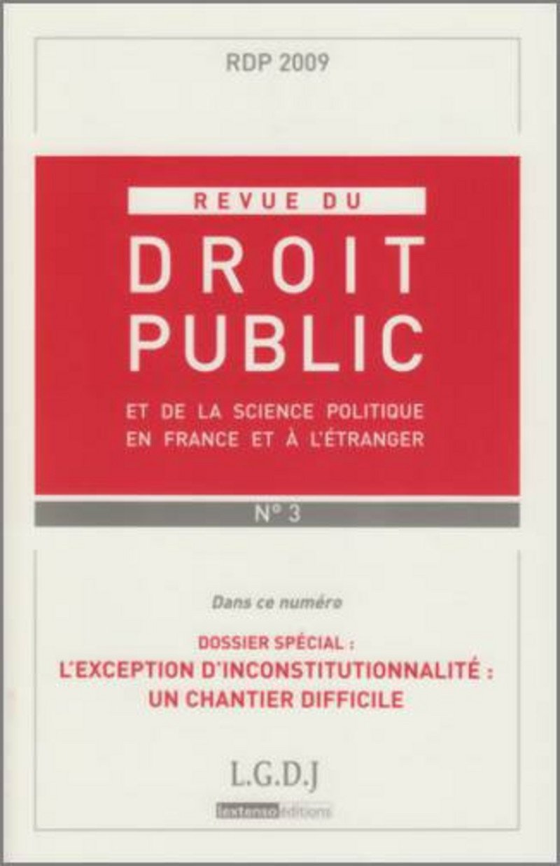 RDP n°3-2009. Revue de droit public book