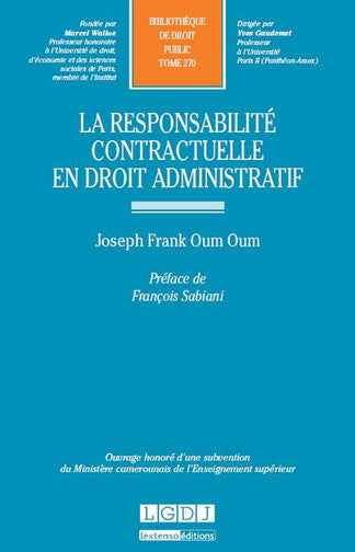 La responsabilité contractuelle en droit administratif book