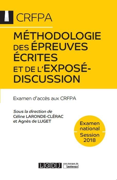 METHODOLOGIE DES EPREUVES ECRITES ET DE L EXPOSE-DISCUSSION 2EME ED book
