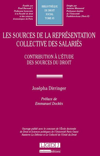 Les sources de la représentation collective des salariés : contribution à l'étude des sources du droit book