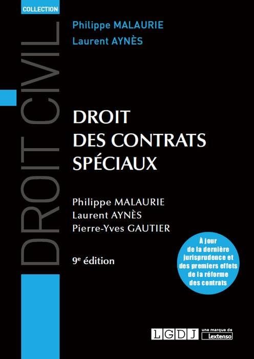 DROIT DES CONTRATS SPECIAUX 9EME EDITION book