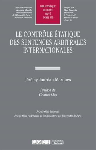Le contrôle étatique des sentences arbitrales internationales book