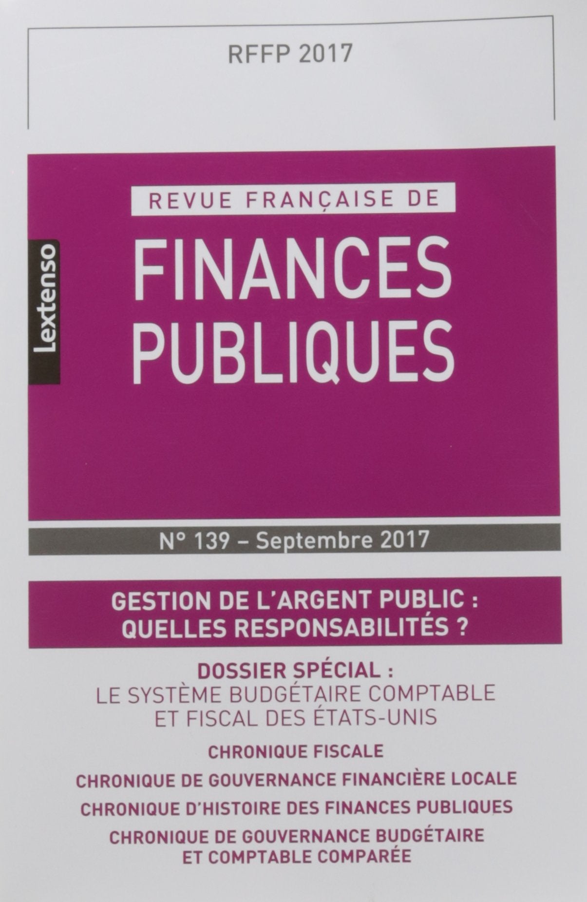 REVUE FRANÇAISE DE FINANCES PUBLIQUES N 139 - 2017 book