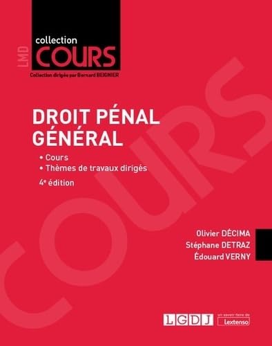 Droit pénal général: Cours - Thèmes de travaux dirigés (2020) Law