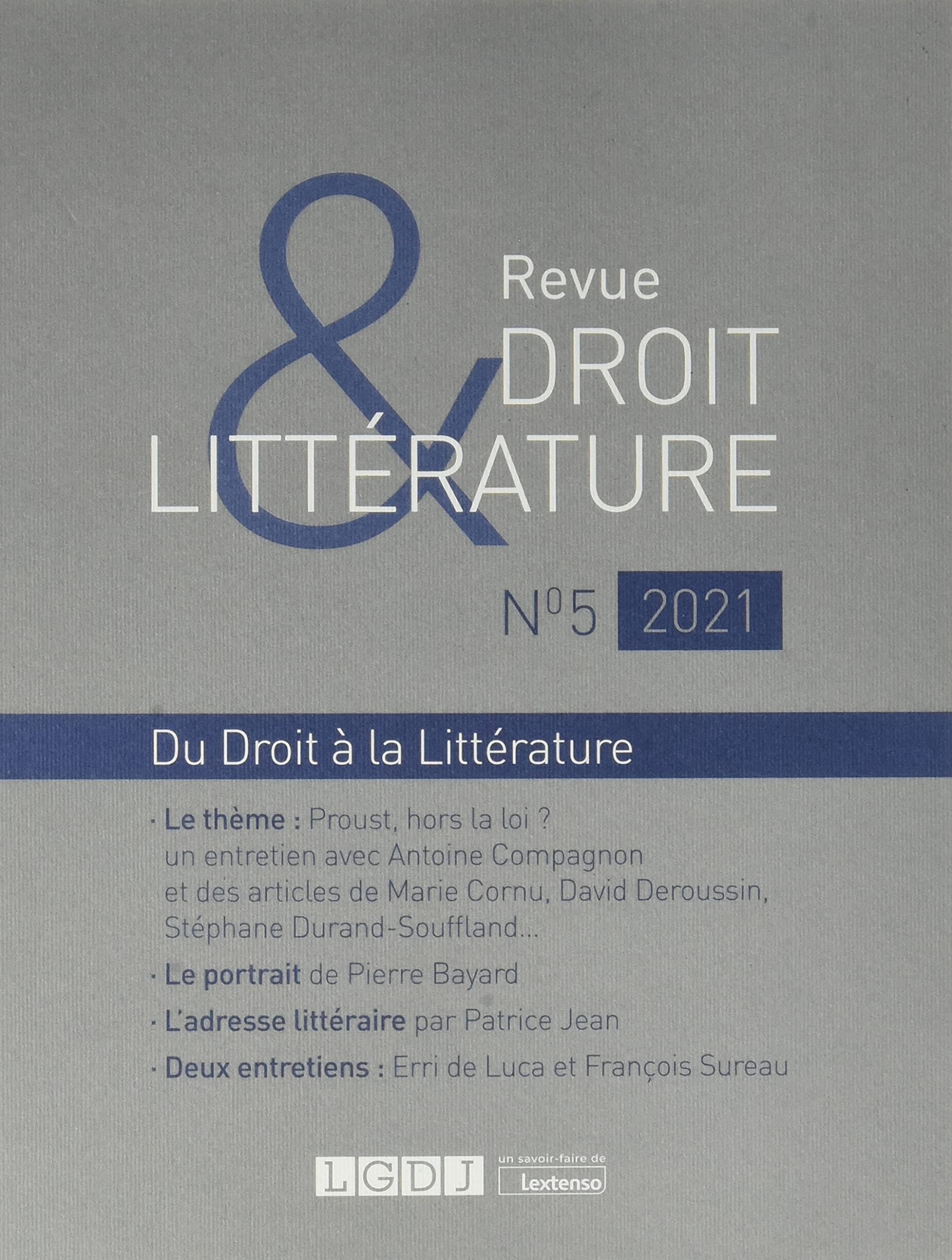 Revue Droit & Littérature N°5-2021: Du Droit à la Littérature book
