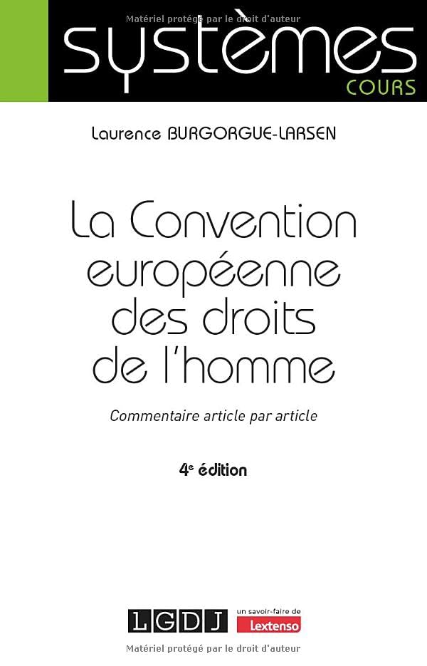 La Convention européenne des droits de l'homme: Commentaire article par article book