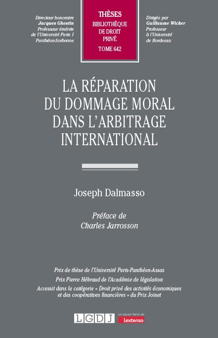 La réparation du dommage moral dans l'arbitrage international (642) book