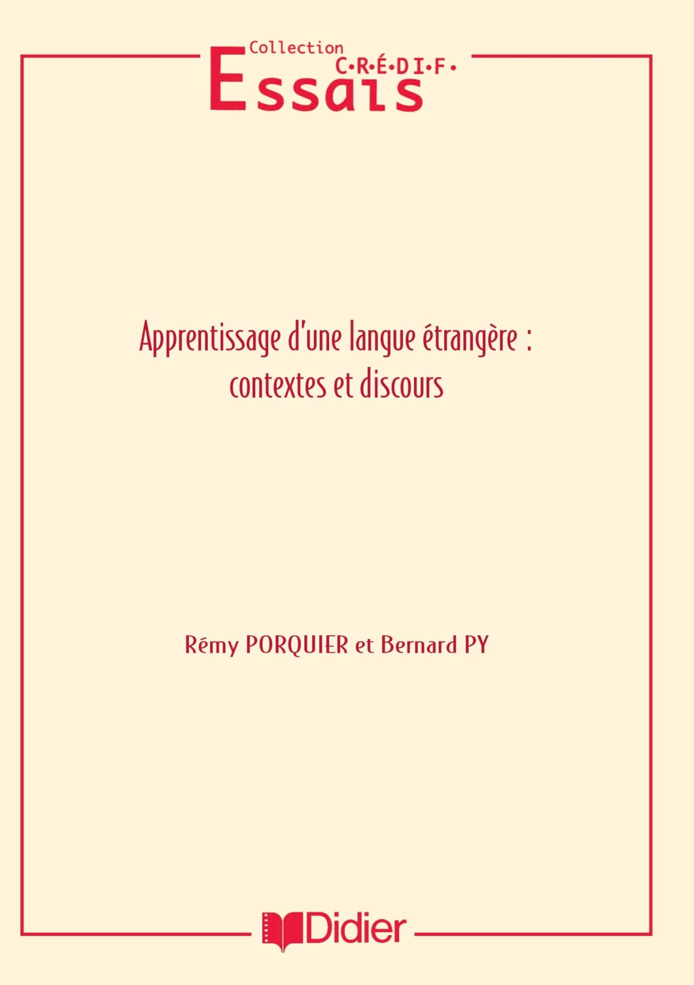 Apprentissage d'une langue étrangère et contexte - Livre book
