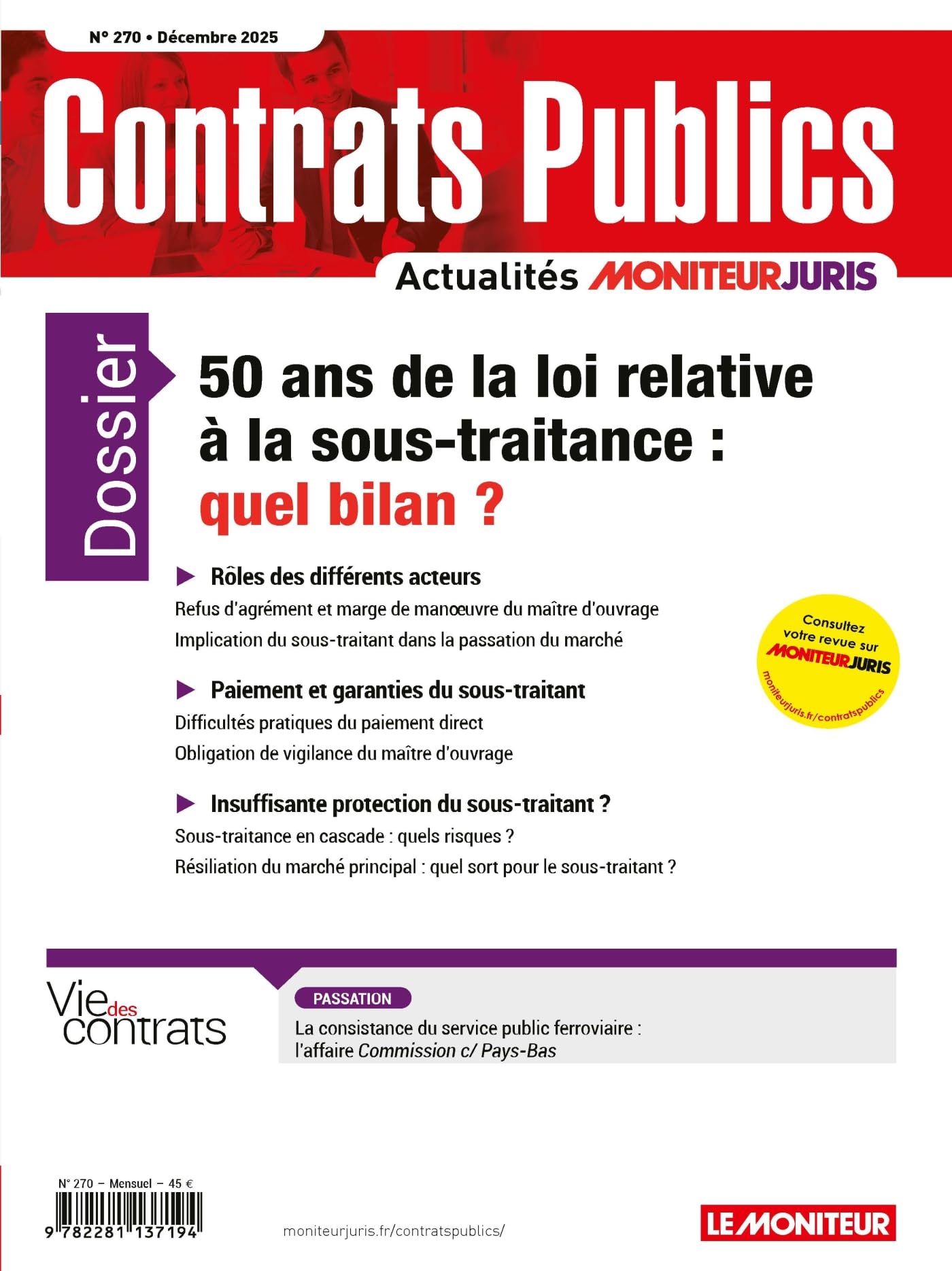 ACCP n° 270 décembre 2025: Contrats publics L'actualité de la commande et des contrats publics book