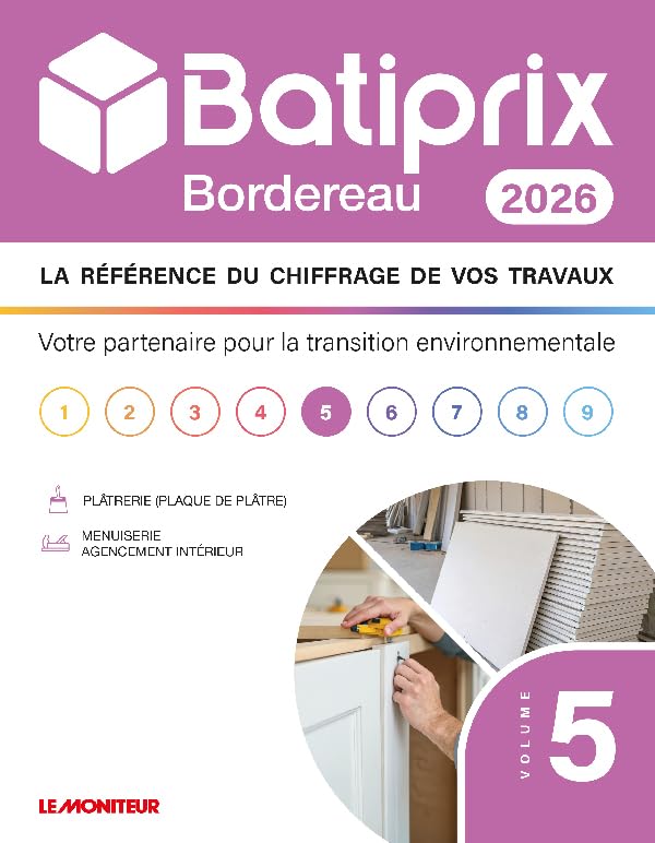 BATIPRIX BORDEREAU 2026 - Volume 5 - Plâtrerie - Menuiserie - Agencement intérieur book