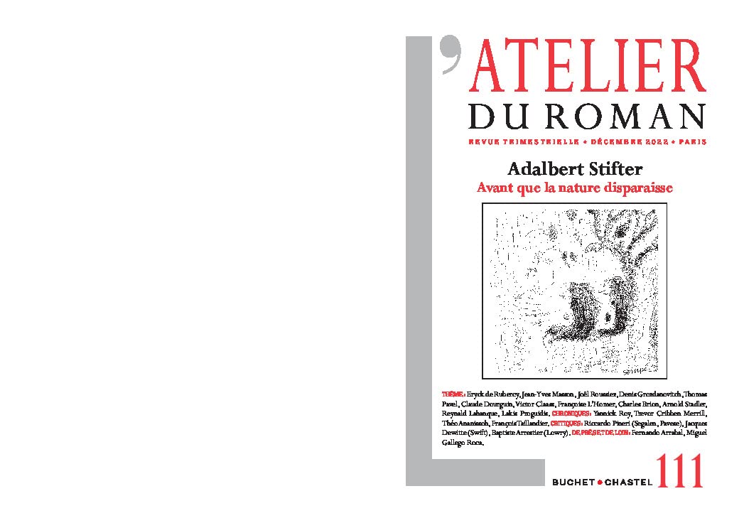 Revue atelier du roman 111: Adalbert Stifter – Avant que la nature disparaisse (111) Essays & Short Stories