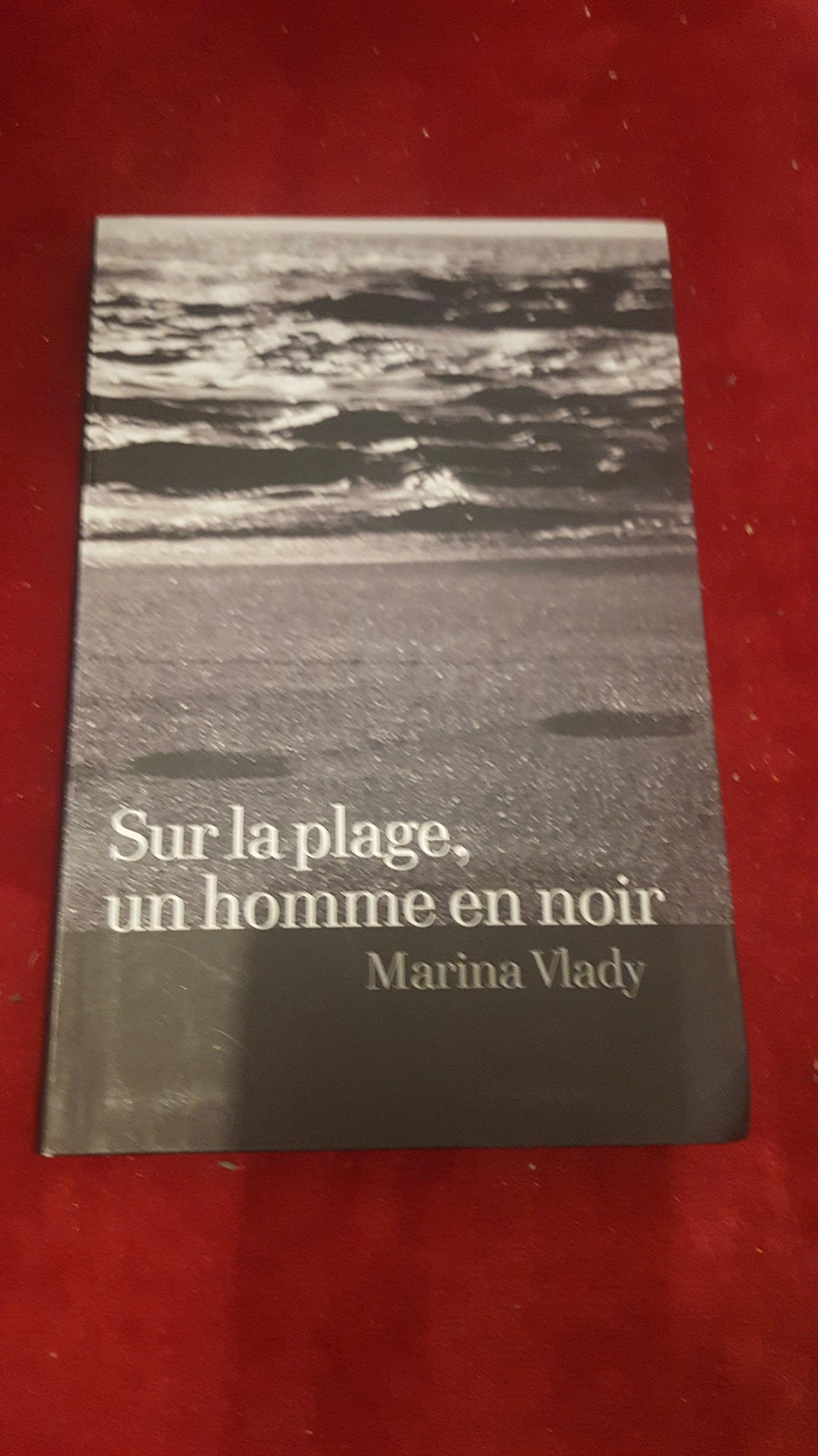 Sur la plage, un homme en noir book