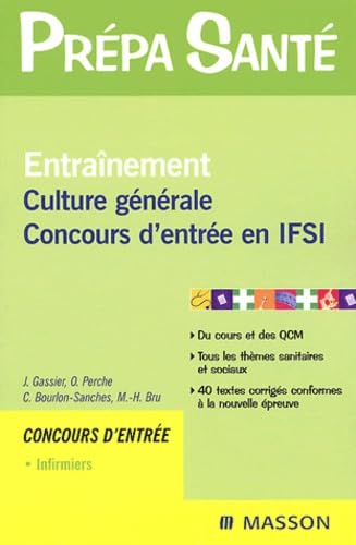 Entraînement culture générale : Concours d'entrée en IFSI book