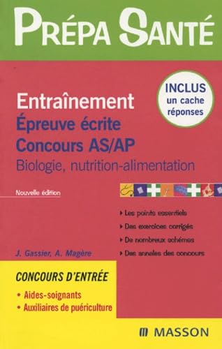 Entraînement Epreuve écrite Concours AS/AP : Biologie, nutrition-alimentation Medicine