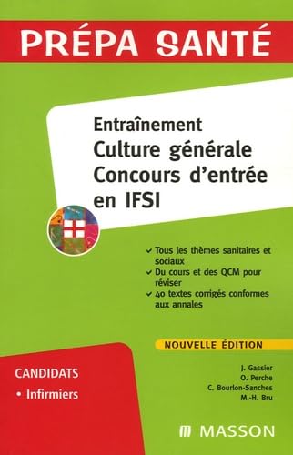 Entraînement Culture Générale Concours d'entrée en IFSI book