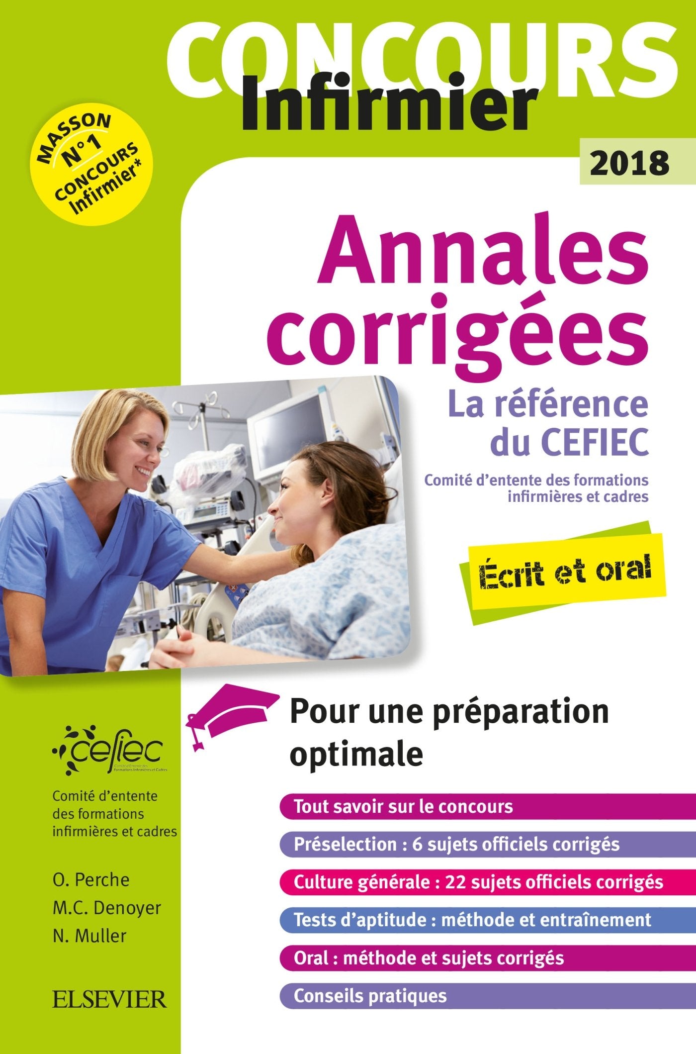 Concours Infirmier 2018 Annales corrigées: Ecrit et Oral - La référence du CEFIEC book