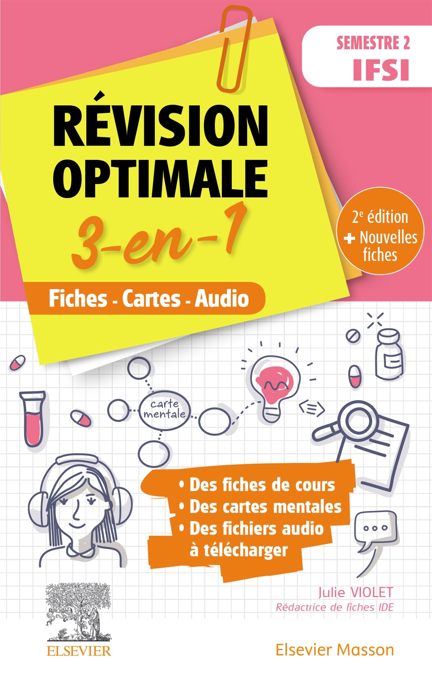 Révision optimale 3 en 1 _ Semestre 2 IFSI: Fiches-Cartes-Audio Medicine