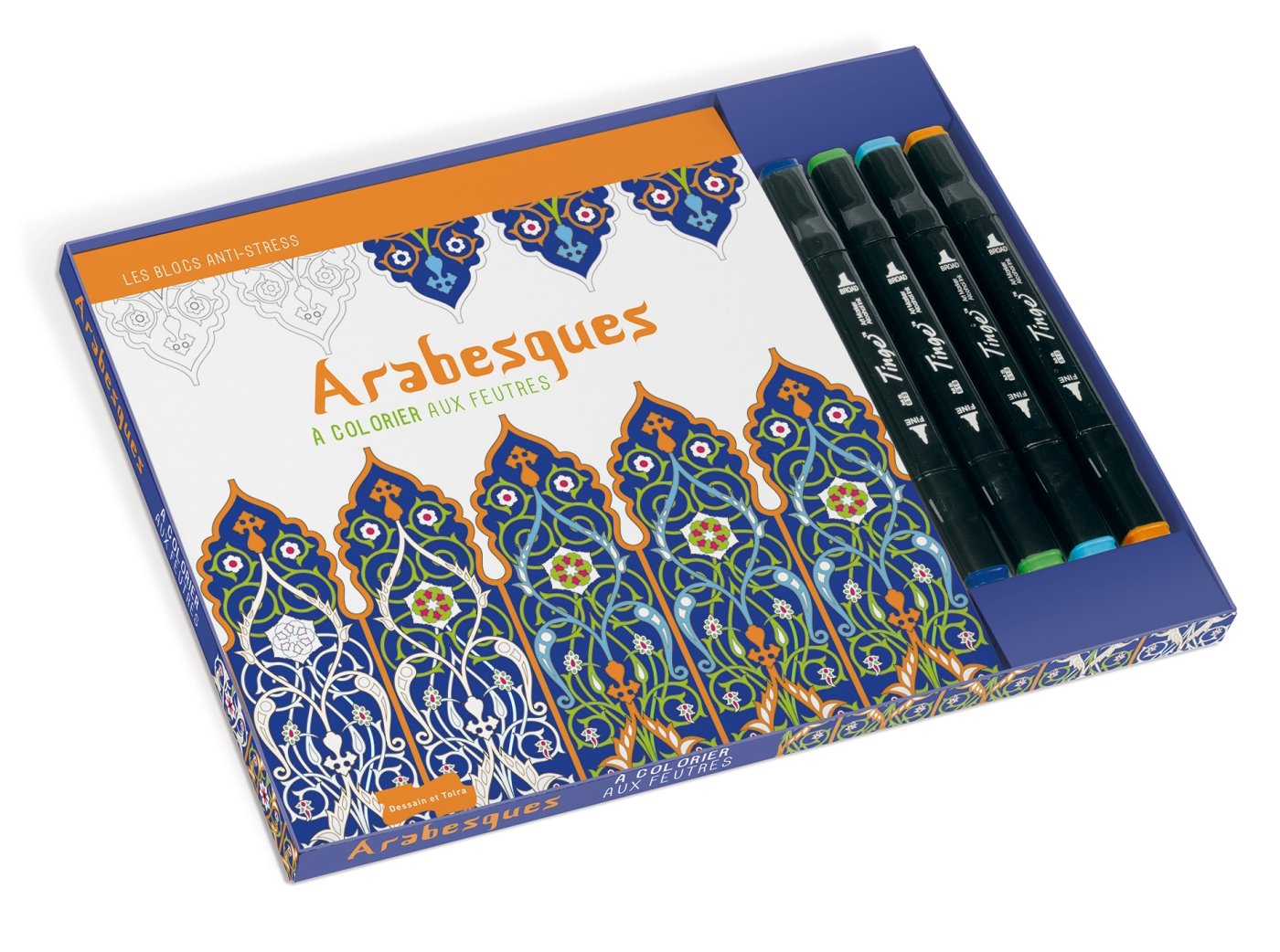 Arabesques à colorier aux feutres: Avec 4 feutres à 2 pointes Leisure, Home & Garden