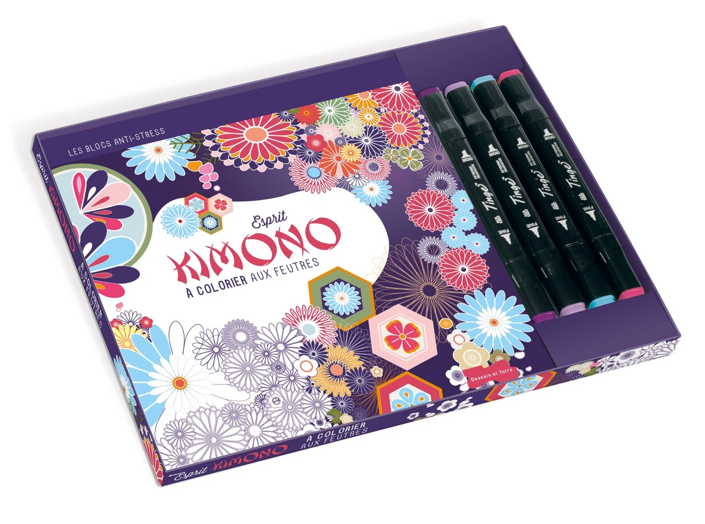 Esprit kimono à colorier aux feutres: Avec 4 feutres à 2 pointes Leisure, Home & Garden