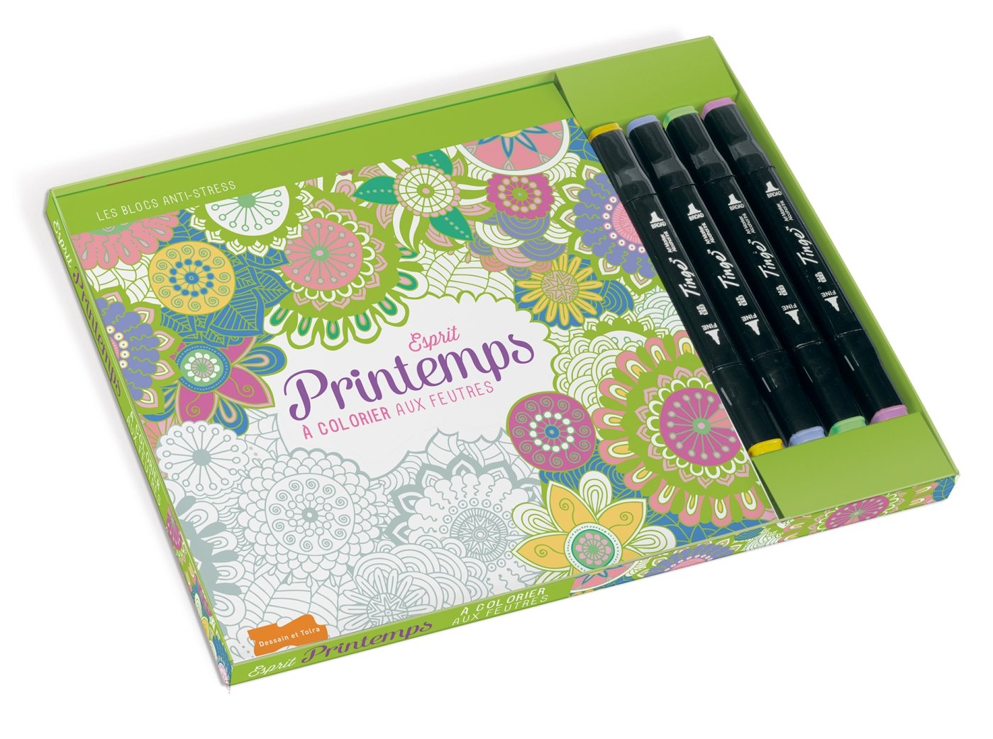 Esprit printemps à colorier aux feutres: Avec 4 feutres pinceaux Leisure, Home & Garden