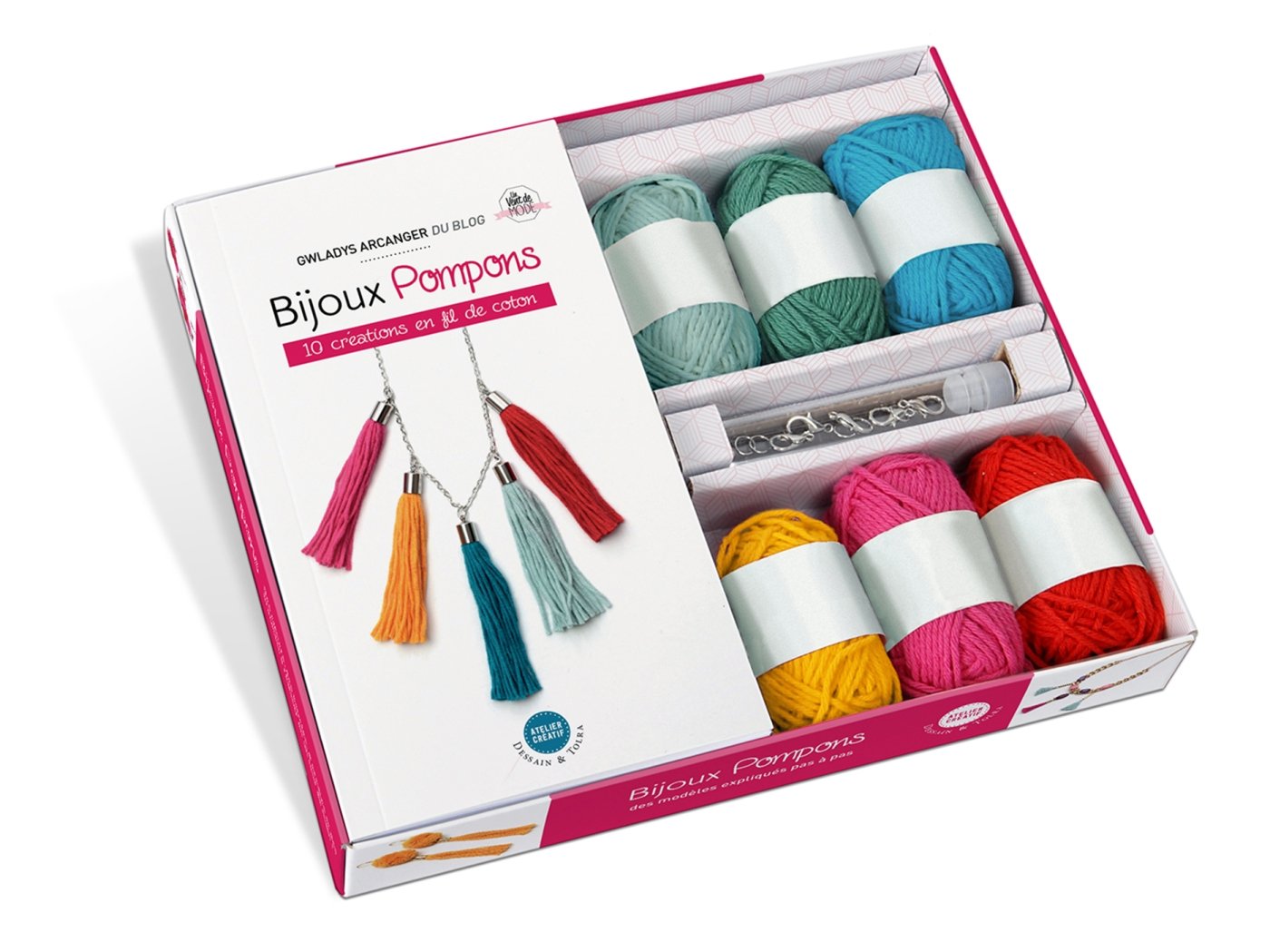 Coffret bijoux pompons: 10 créations en fil de coton Books