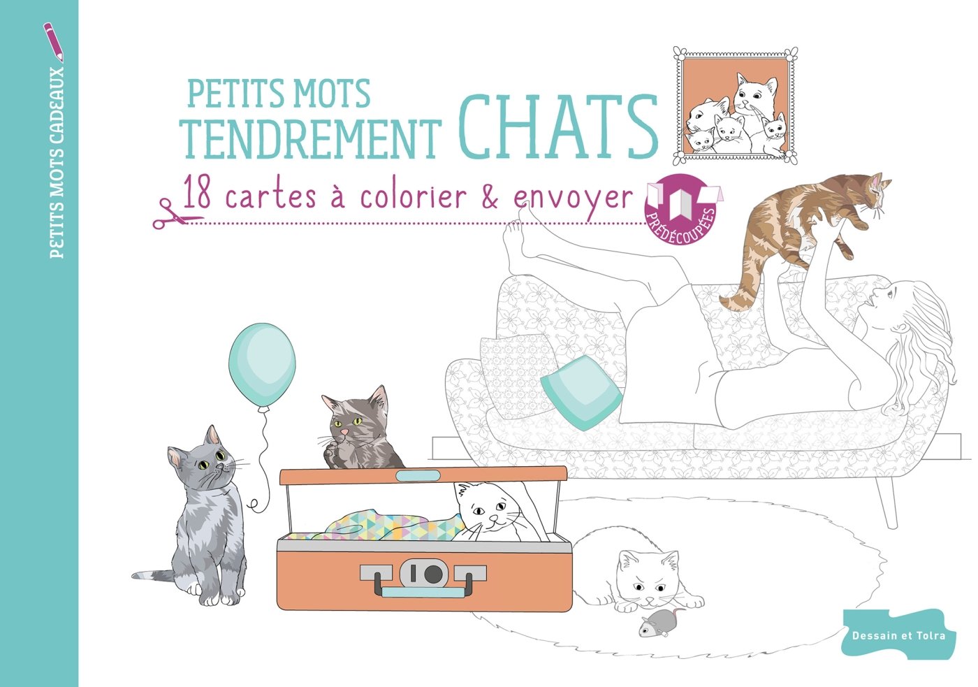 Petits mots tendrement chats: 18 cartes à colorier et envoyer Books