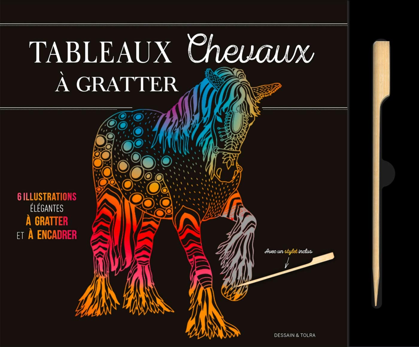 Tableaux chevaux à gratter: 6 illustrations élégantes à gratter et à encadrer. Avec un stylet inclus Leisure, Home & Garden