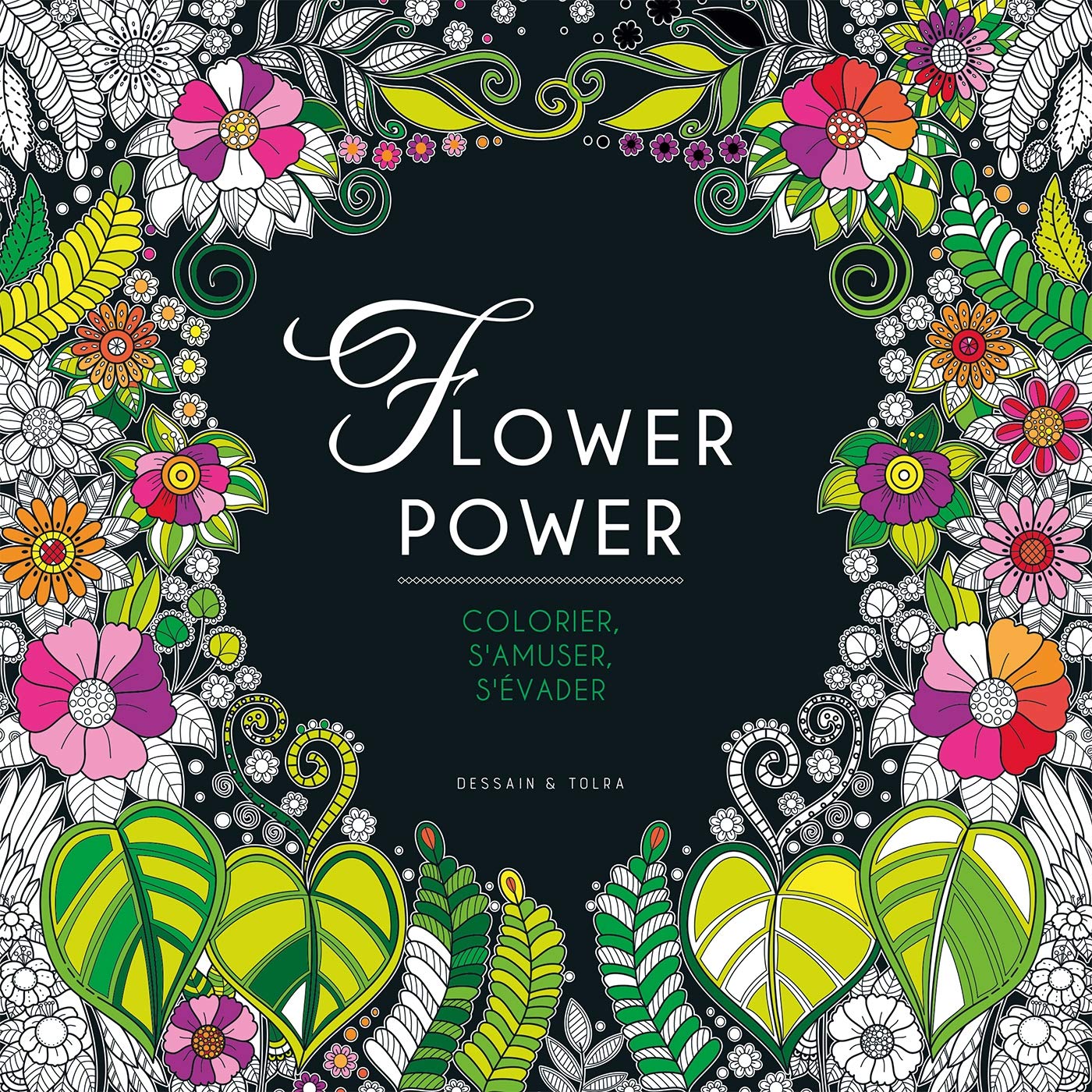 Black coloriage Flower Power Leisure, Home & Garden